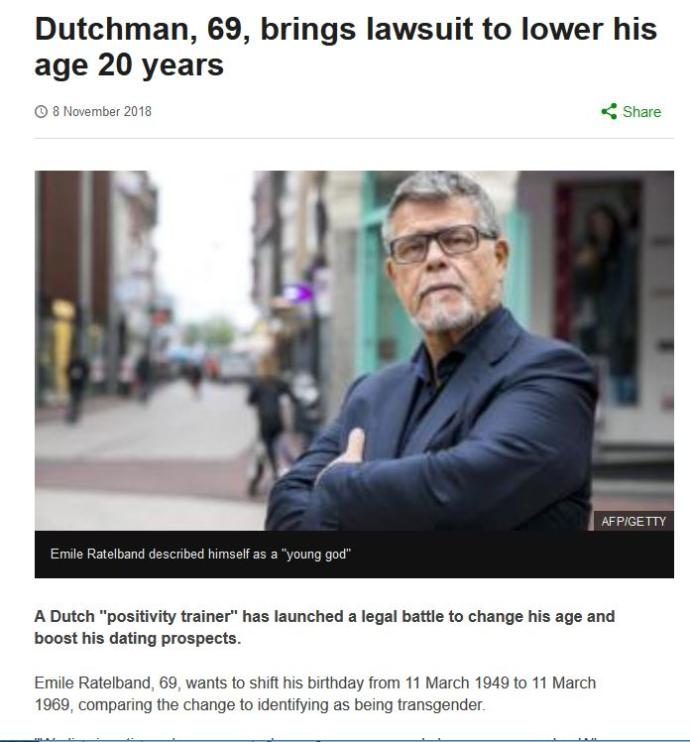Should you be able to legally change your age?