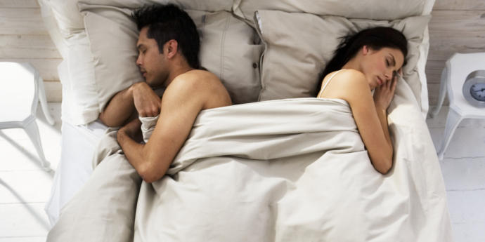Do you and your partner sleep in a cuddle or do you sleep apart in the same bed?