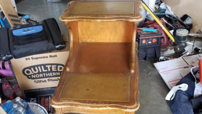 Restoring an antique end table for my girlfriend, need advice/what looks better?