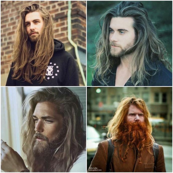 Do men with LONG HAIR look better WITH or WITHOUT FACIAL HAIR?