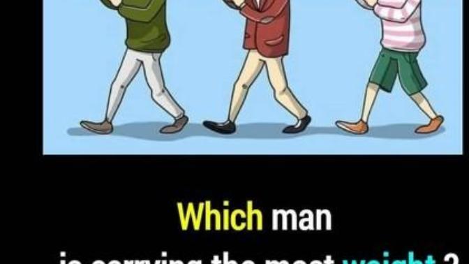 Hey G@gers, fun time !!! Which man is carrying the most weight?