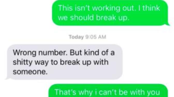 Do you think breaking up via text is disrespectful?