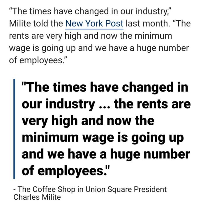 Trump. Why did the Coffee shop Ocasio Cortez used to work in have to close?