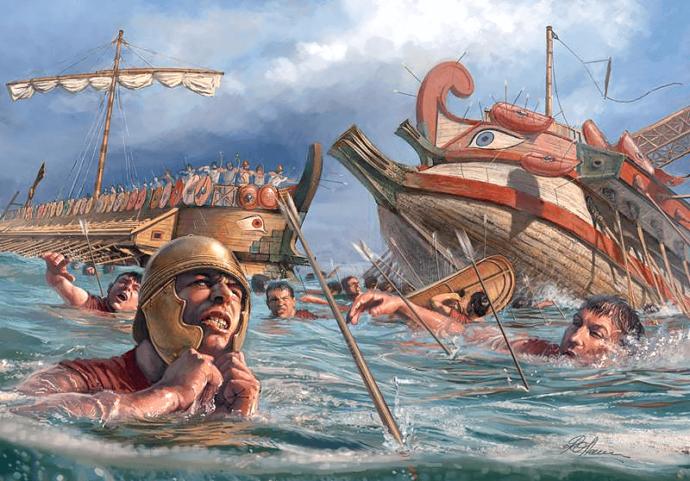 Battle of Cape Ecnomo, the largest naval battle in history.