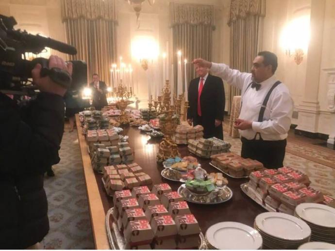 President Trump buys Dinner for the Clemson Tigers Football Team. Meanwhile, we are 24 days into the shutdown and federal workers are struggling?