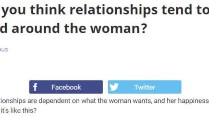 Why is it considered such a crime for women to pamper their men now n days?