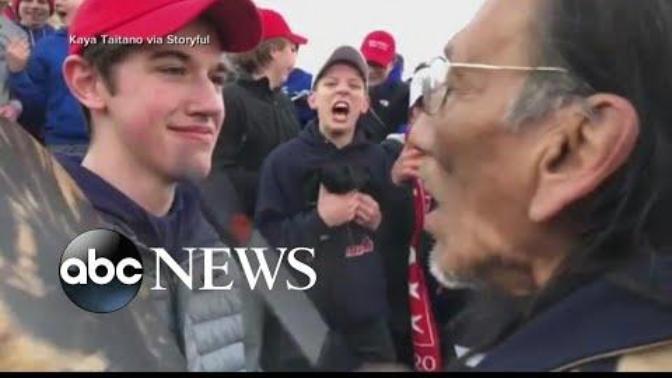 What should be done about this native American man harrassing underage school boys?
