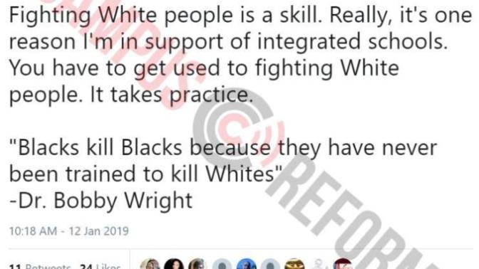According to a Black Liberal professor, White people may have to die for Blacks to advance... Do you think it is racism and hate speech?