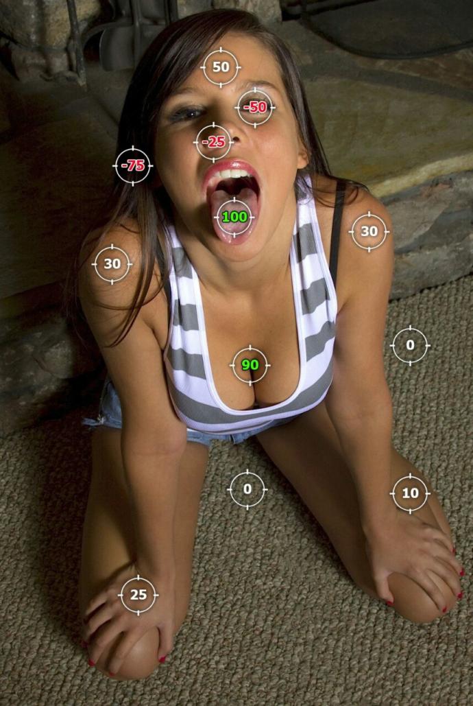 Girls sticking out their tongue?
