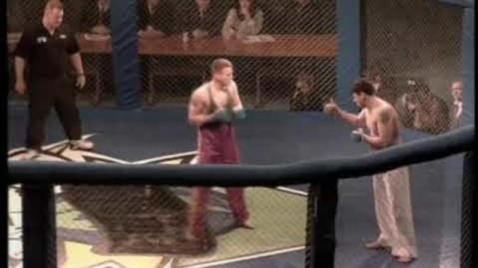 Are there any intergender no rules fights that ended in a low blow?