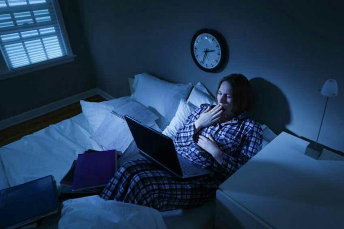 I always do my homework late at night