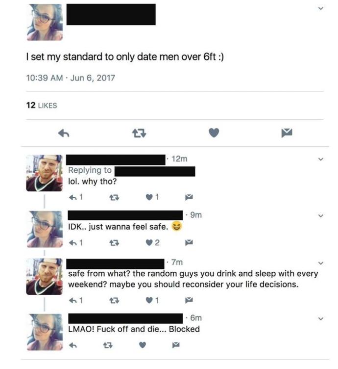 Why do guys get butt hurt about women's height standards?