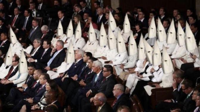 Does the Democrats wearing white at the SOTU hark back to their KKK days of using racial politicking?