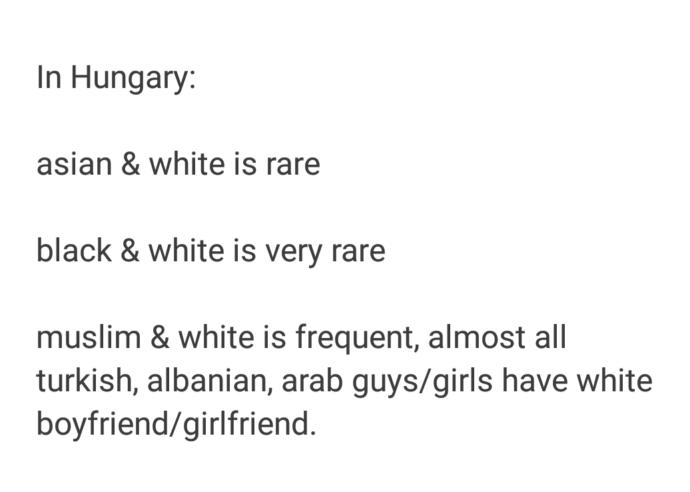 What are your thoughts on interracial dating in Hungary?