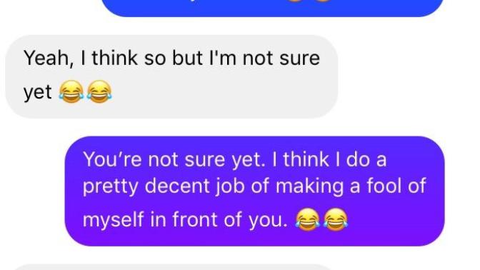Is he trying to flirt about kissing me?