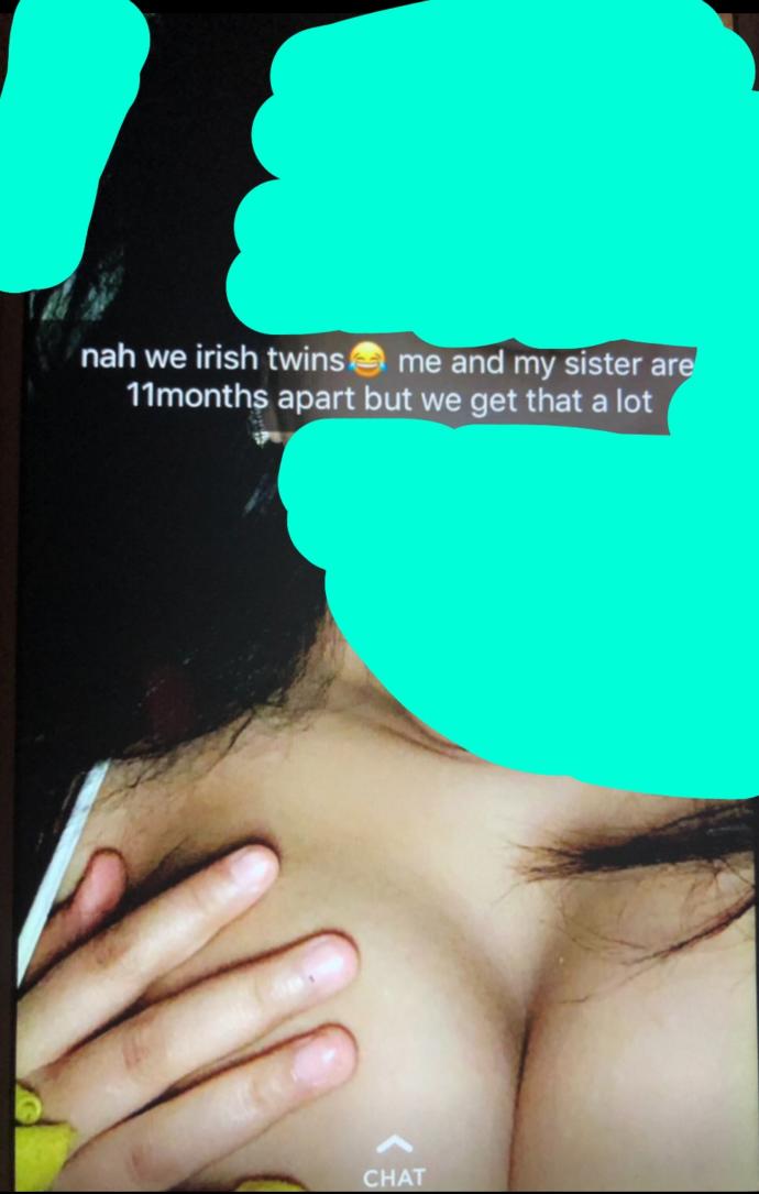 She has a shirt on, nothing is showing