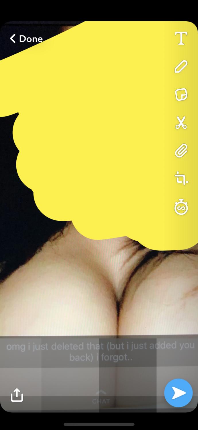 She has a shirt on, nothing is showing
