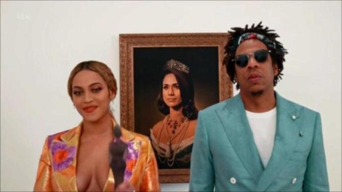 Jay z and Beyoncé accept Brit award in front of Meghan Markle portrait. Thoughts?