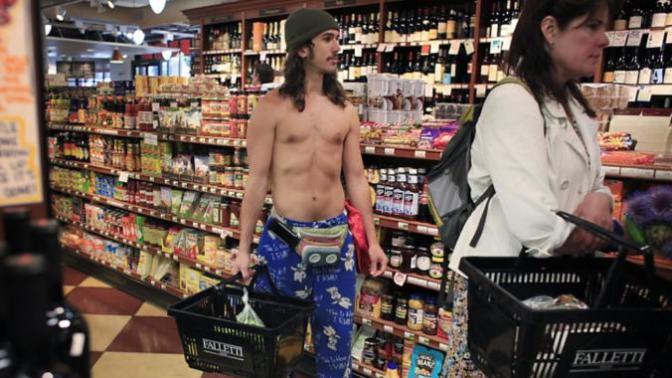 Is it ever OK for a dude to go shirtless shopping?