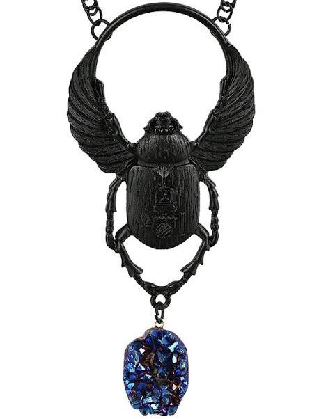 Do you like this black necklace - scarab beetle with crystal?
