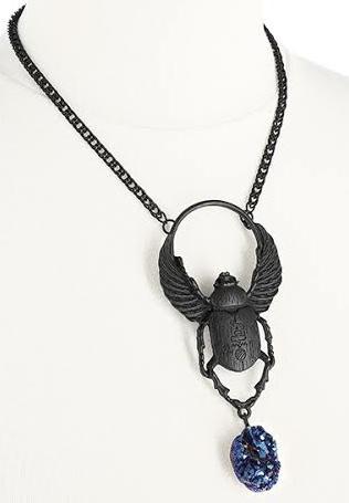 Do you like this black necklace - scarab beetle with crystal?