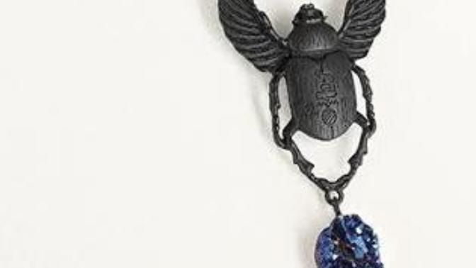 Do you like this black necklace - scarab beetle with crystal?