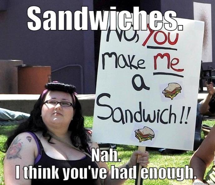a fat bitchy spoilt brat thinks cooking makes people inferior