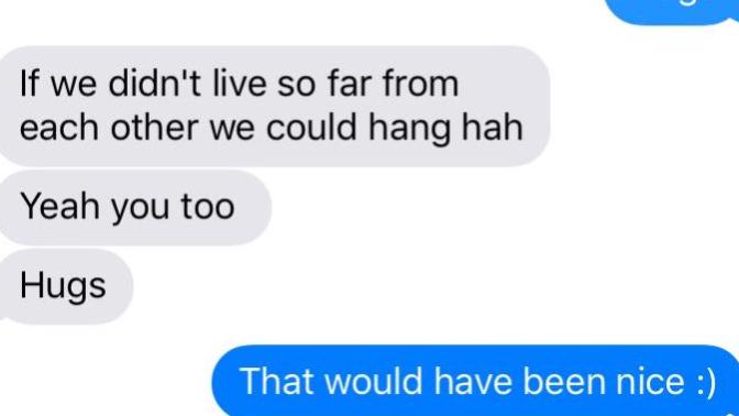 Is my guy friend implying he wants more than friendship (screenshot of our text)?