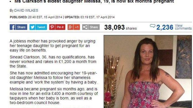 Mother advises daughter to get pregnant for an easy life on benefits. Opinions?