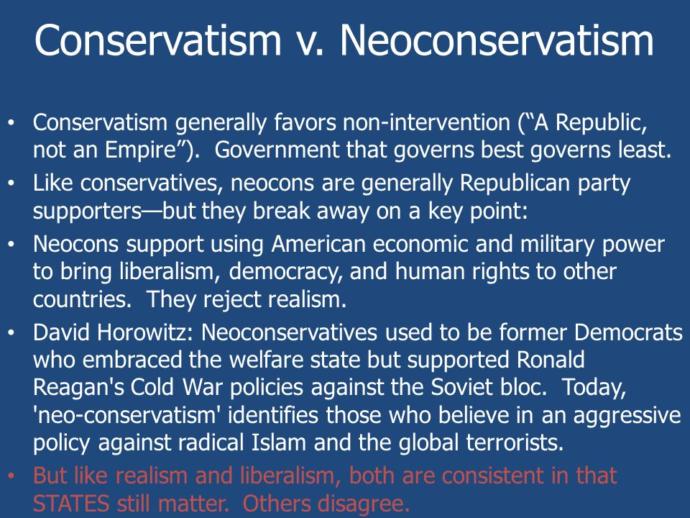What do you think about NEOCONSERVATIVES?