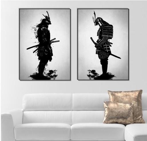 Does it make me an unstable if I decorate my living room with samurai frames in one side and city scape in another?