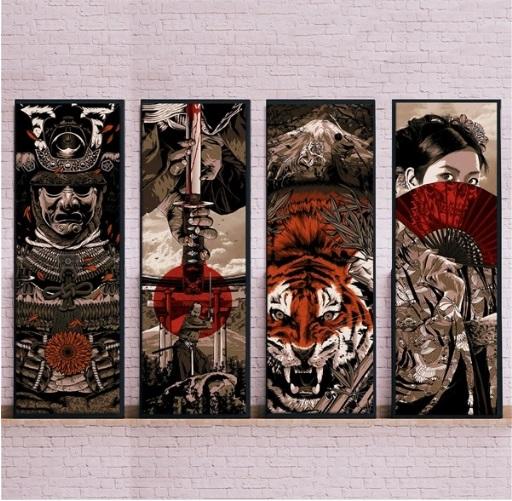 Does it make me an unstable if I decorate my living room with samurai frames in one side and city scape in another?
