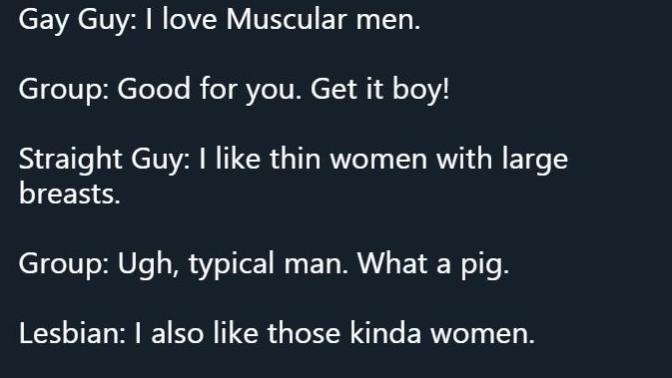 Why are straight men not allow to have preferences in the west?