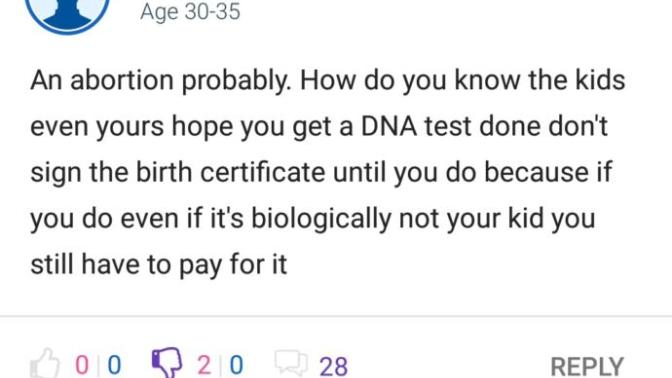 Guys! If your partner got pregnant, would you ask her for a paternity test?