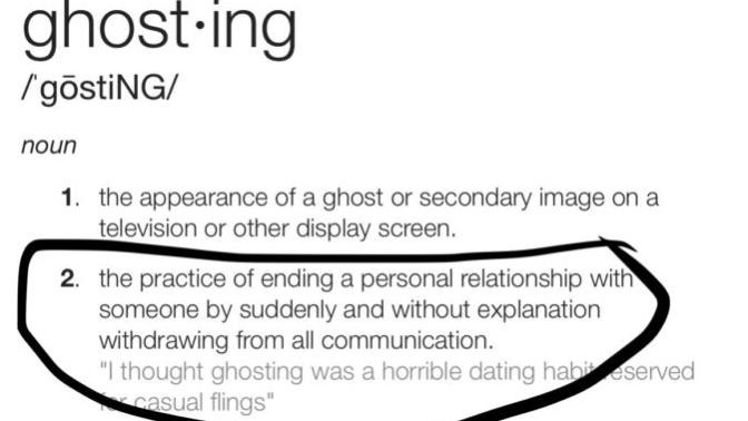 How do you deal when you have been ghosted by your partner?