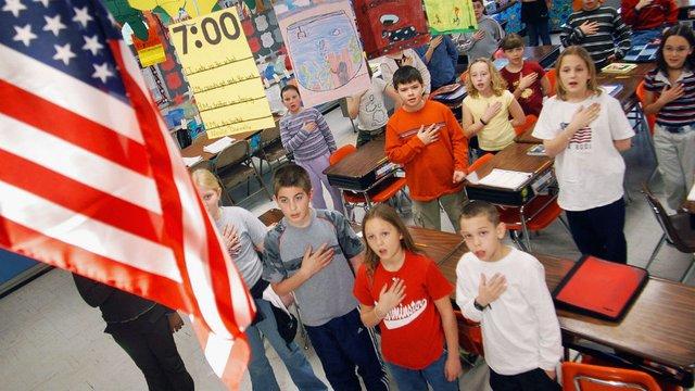 Should kids be required to stand for the national anthem and/or pledge of allegiance at school if the parent wants them to?