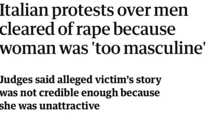 Men cleared of rape charges because woman was unattractive. Opinions?