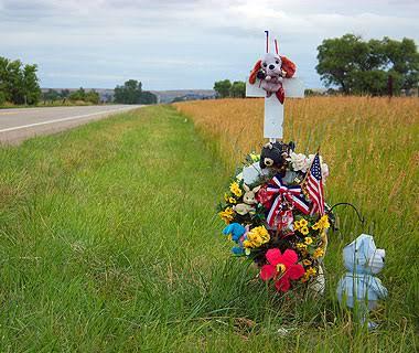 Why do people create roadside memorials for fatal car accidents, but not for any other kind of death?