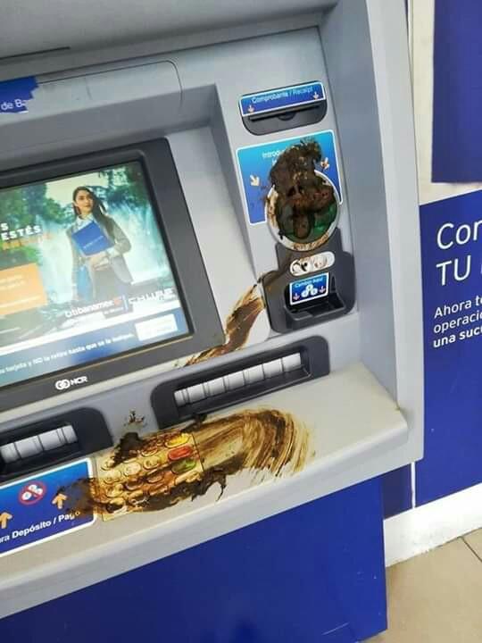 Guys what would you do if you found out the ATM machine has poop?