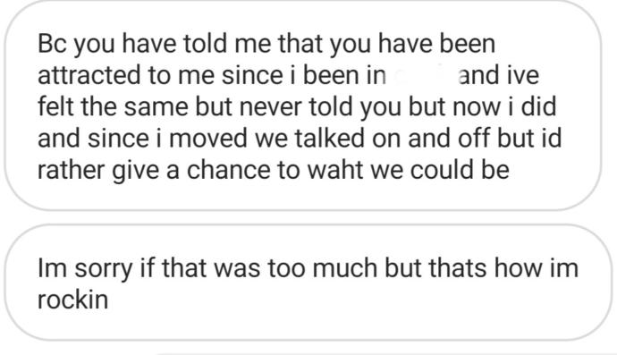 Says he wants to see what we could be but has ignored for the past week?
