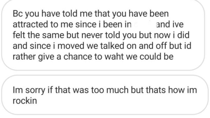 Says he wants to see what we could be but has ignored for the past week?