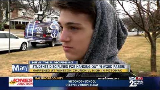 Apparently a couple of kids got in trouble for handing out n-word passes at their school. Thoughts?