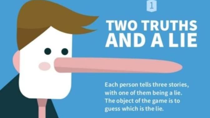 ** Game time and it's called two truths and a lie. State three things below about you or anything really. Two of which are true and one lie?