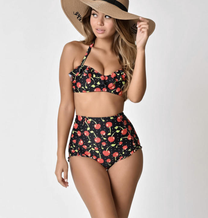 High Waist Cute Modest Swimsuits Modest High Waisted Bikini