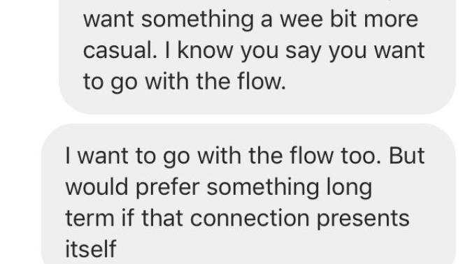 Should I continue talking to this guy (read the conversation, he’s the white bubble)?