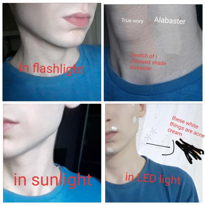 How does it looked on my fave also comparison of ot on my neck with other possible shade