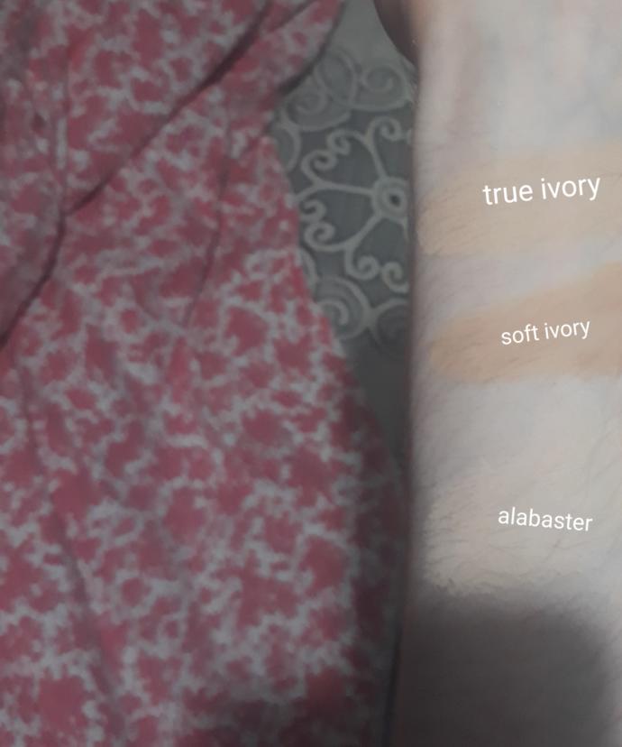 Swatch of it with other shades i choosed shade alabaster