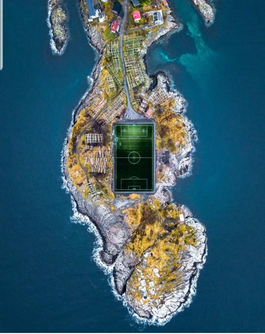 Would you travel to this island in the Norwegian archipelago of Lofoten to watch a soccer match?