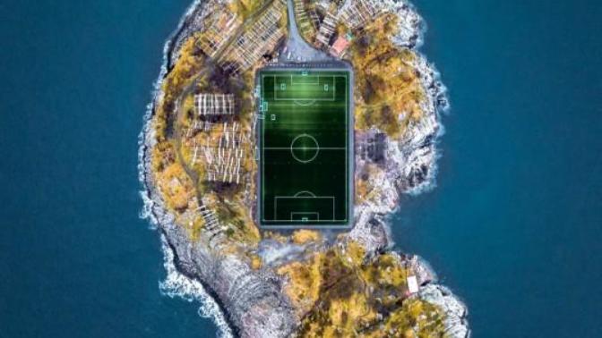 Would you travel to this island in the Norwegian archipelago of Lofoten to watch a soccer match?