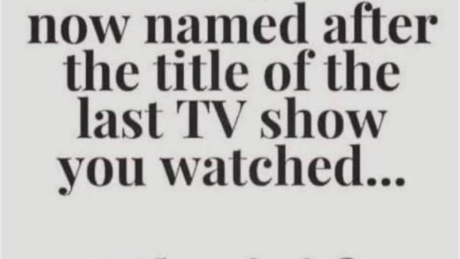 The title of the last show you watched is now the name of your penis or vagina. What's the new name?